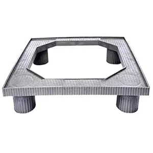 Refrigerator Stand for Single/Double Door Fridge, Heavy Duty Plastic, 150-390L Capacity, Grey