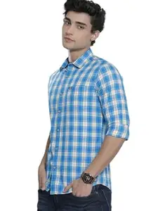 The Indian Garage Co Men Slim Fit Checkered Full Sleeves Spread Collar Casual Shirt