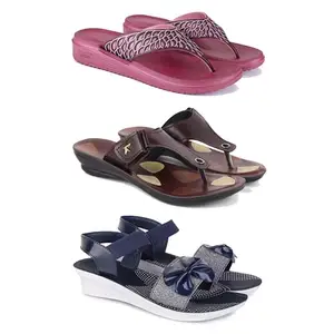 Women's Comfortable Sandal,Casual Lightweight Sandal for Everyday Wear | TBS-(3-COMBO)-1886-1963-1972-6-EURO-37