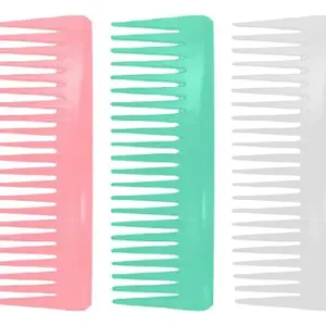 AKADO Wide Tooth Comb Hair Brush Comb Women Massage Hair Brushes Salon Hairdressing Styling Curly Hair Comb Multicolor (Pack of 3 pcs Big Hair Comb)