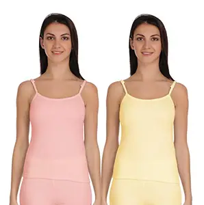 Selfcare Women Cotton Blend Thermal Camisole (Pack of 2)(SW0338-XL_Baby Pink, Skin_X-Large)