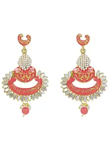 Live Evil Earrings Set Gold Plated Carrot Mirror Work Earrings Set for Women| Mirror Work Fashion Jewellery For Girl Religious Traditional Wedding Woman Jhumka Bridal wear