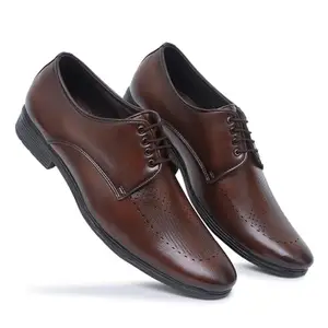 SHUAN Synthetic Leather Formal lace ups for Men Brown