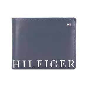 Tommy Hilfiger Horten Men Leather Passcase Wallet - Navy