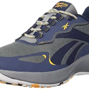 REEBOK Men Mesh Craze Runner Running Shoes Flat Grey-Vector Navy-Smoky Indigo-Solar UK 6