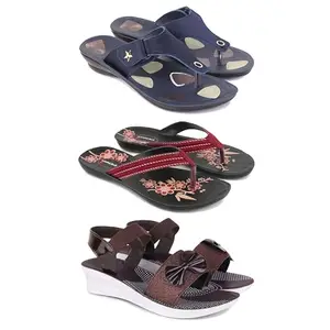 Women's Comfortable Sandal,Casual Lightweight Sandal for Everyday Wear | TBS-(3-COMBO)-1973-O22-1970-6