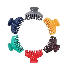 Trendy Club� 6 PCS Hair Clutcher Bright Color Hair Jaw Clamp Non-Slip Catch Hair Styling Accessories for Women Girls Thin Thick Hair (6 Pcs Random Colors)