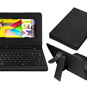ACM Keyboard Case Compatible with Samsung Galaxy M31 Prime Mobile Flip Cover Stand Direct Plug & Play Device for Study & Gaming Black
