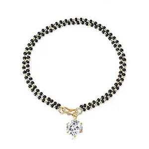 fashion accessories Black Gold Plated Round Hand Bracelet Bangle Style Mangalsutra for Women