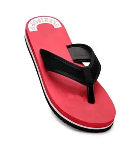 Unisex Rubber Lightweight and Soft Women Slippers for a Cozy Step (Red, 6)