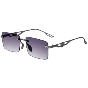 Visit the Dervin Store Dervin UV Protected Rectangular Rimless Sunglasses for Men and Women