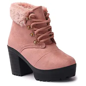 marching toes Women Schued and Fur Look Boot for Girl's