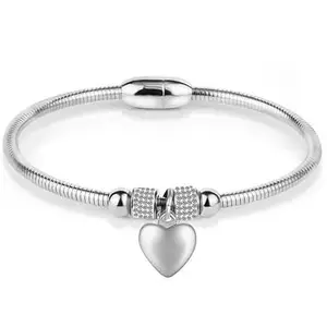 Bling Queen Women's Silver Plated Heart Drop Bracelet With Crystal Stones, Minimalist Bracelet Designs, Trendy Bracelet For Ladies, Love Heart Bracelets, Gift For Girlfriend, Heart Bracelet(Silver)