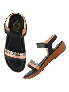 Shoetopia Women's SND-4343 Heeled Sandal-5 Kids UK (SND-4343-Black)-EU38