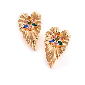 SOHI Gold Plated Designer Stone Drop Earring (SOHEAR9188)