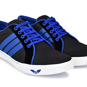 MD Traders Mens PU Synthetic Casual Shoes - Blue (Size:6 UK)