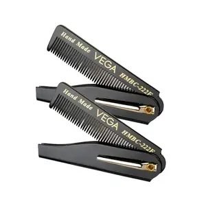 VEGA Beard Comb, Black (Pack of 2)