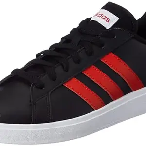 Adidas Men Synthetic Grand Court Base 3.0 Medium, Tennis Shoes, FTWWHT/Plamet/FTWWHT, UK-10, White