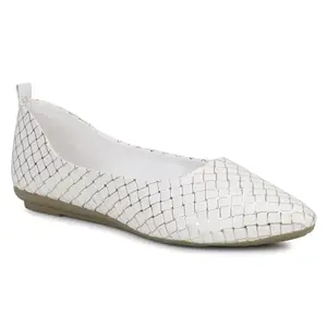 TRY FEET Women Bellies for Casual, Occasions, White, 5