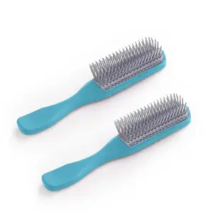 Homestic Hair Brush | Bristles Brush | Hair Brush with Paddle | Brush for Curly wavy Hairs | Suitable For All Hair Types | Hair Brush Styling Hair | 2 Piece | C19BLE | Blue