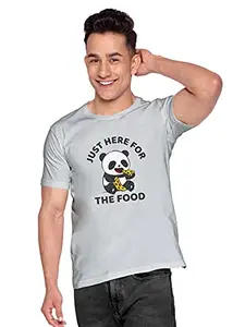 The Souled Store Here for The Food Mens and Boys Graphic Printed Cotton T-Shirts Grey T-Shirts Fashionable Trendy Graphic Prints Pop Culture Merchandise