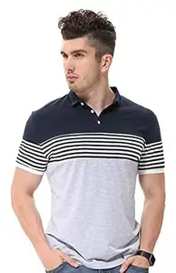 fanideaz Branded Mens Half Sleeve Cotton Striped Polo T-Shirt for Mens || Polo Tshirt for Men || Branded Tshirt for Men