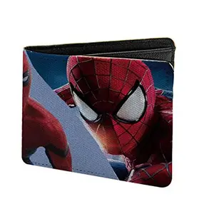 ShopMantra Men's Wallet | Wallet for Men's | Wallet for Boy's | Spider Action Printed Pu Leather Wallet for Men's/Boy's.