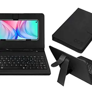 ACM Keyboard Case Compatible with Infinix Hot 10 Mobile Flip Cover Stand Plug & Play Device for Study & Gaming Black
