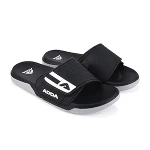 ADDA (LABEL) Adda Men’s Slippers, Slides & Velcro Strap Sandals | Lightweight & Comfortable Casual Footwear for Daily Use (Black, UK Footwear Size System, Adult, Women, Numeric, Medium, 9)