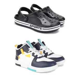 DRACKFOOT Men's Stylish Casual Shoes | Comfortable & Trendy Daily WearPremium Casual Shoes for MenGRT-SPO-(2-Combo)-3058-1074-6 Multicolor