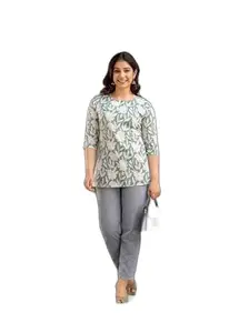 Cotton Printed Short Kurti Kurta Top for Girls and Women|Style -912 Women's Kurtis for The Size of - M Multicolour