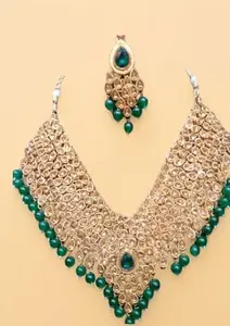 Bhagwati jewels art | kundan moti Necklace set for women 9083