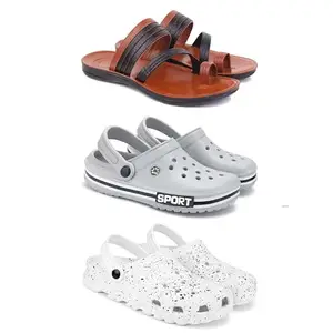 DRACKFOOT Men's Sandals | Lightweight Wear| Stylish & Easy to Wear For Men's GR-SAN-(3-COMBO)-3151-3016-3057-6
