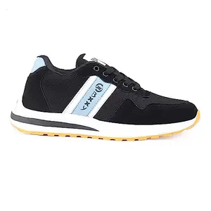 BXXY Men's Stylish Casual Black Comfortable Sports, Walking Lace-Up Shoes with Airmix Sole.- 11 UK