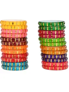 1st Time Stylish And Colorful Plastic Bangle/Kada- Perfect For Wedding, Party, Celebrations And Functions, Combo Of 12 Set, Each Set In 2 Bangles, Multicolor- S27