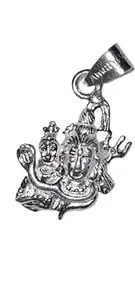 Manojit Jewellery Sterling Silver (92.5% purity) Goddess Durga Maa &Mahadev Shiv Pendant for Men & Women Pure Silver Lord Durga Maa Locket for Health & Wealth