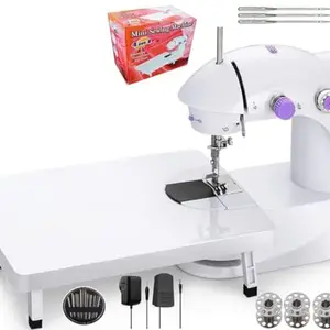 Sewing Machine with 12 Threads Sewing Kit and Table, Portable Stitching Machine with Foot Pedal, Mini Silai Machine