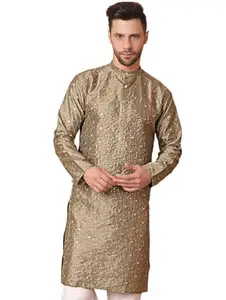 Jompers Men's Pista Embroidered Mirror Work Kurtas (Pista, S)