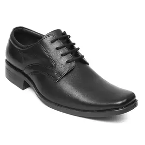 Zoom Shoes Genuine Leather Formal Derby Shoes for Men ZA-1210 | Perfect for Office and Special Occasions | Anti-Slip Technology with Memory Cushion Padded Insole (Black, 9)