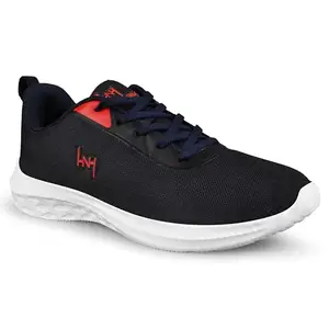 heris & hemly Navy Blue Sports Shoes for Mens, Lace-Up Lightweight Shoes(HNH7029C Navy_40)