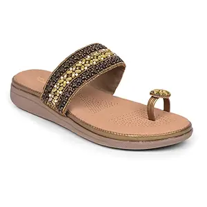 Liberty Women GL-104 Copper Fashion Thong Slipper-4(50042542)