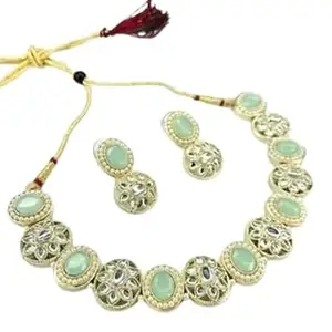 Elegant Kundan Necklace Set For Women - P-11022392-Free Size