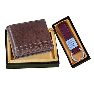 Natali Traders Best Gift for Men & Boys - Leather Men's Wallet with Drive Safe Key Chain - Gift for Husband, Boyfriend, Friend - Birthday - Anniversary Gift
