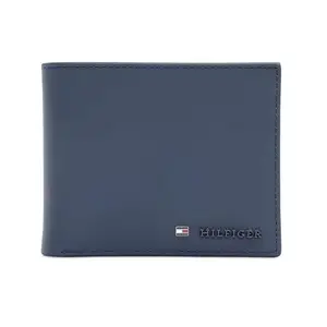 Tommy Hilfiger Men Leather Passcase Wallet - Navy, (Grevena)