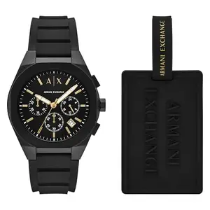 Armani Exchange Black Quartz Silicone Watch AX7165SET
