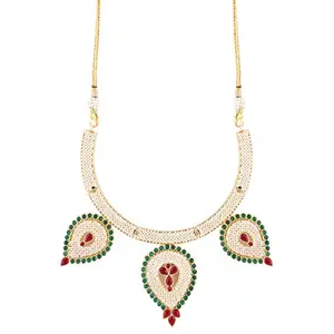Shashwani Designer Traditional India Rajasthani Basra Pearl Necklace with Earrings-PID28575
