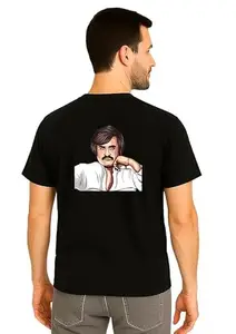 AG3 T-Shirts Men Cotton Half Sleeve Round Neck Stylish Mens Casual Wear Thalaivar002 T Shirt SRB-0343-X Black