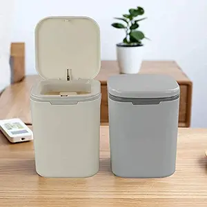 Ostin Trash cans Plastic Trash Can Trash Can Simple Push Desktop Trash Can Creative Mini With Cover Small Living Room Kitchen Desk Storage Bin Dustbins