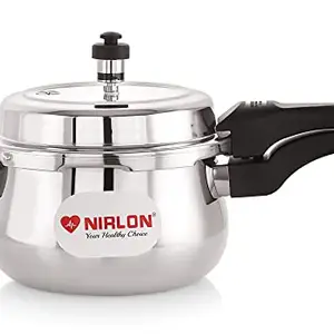 NIRLON Induction Compatible Outer Lid Stainless Steel Pressure Cooker, 3 Liters