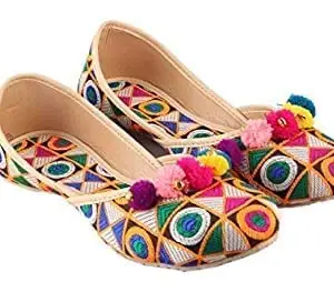 SHREE OL Women Embroidered Ballet Flats Sandal Footwear for Casual Wear,Party and Formal Wear (Multicolor) (7)